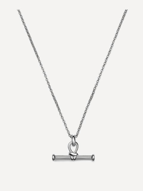 MISSOMA Rhodium-Plated Ridge T-Bar Pendant Necklace