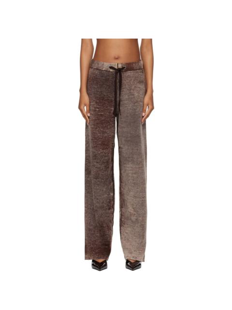 Diesel Brown Reverse-Print Knitted Wool Track Pants