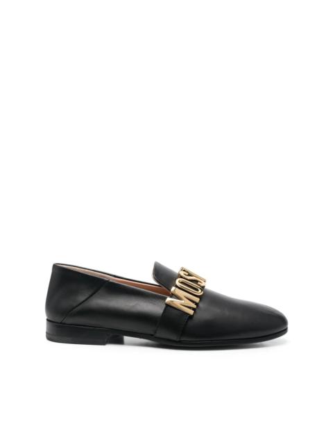 Moschino logo lettering loafers