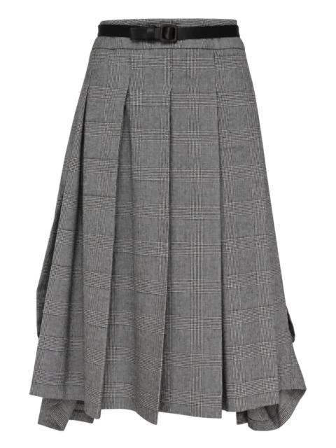VAQUERA Belted Pleated Midi Skirt