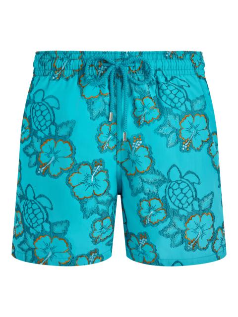 Vilebrequin Men Swim Trunks Embroidered Hibiscus - Limited Edition