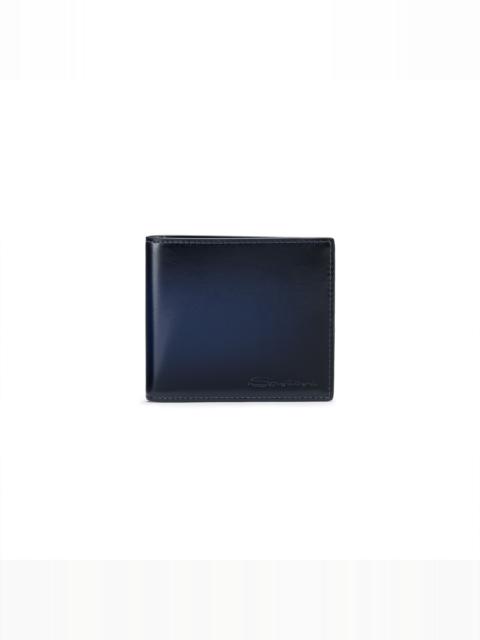 Santoni Blue leather wallet