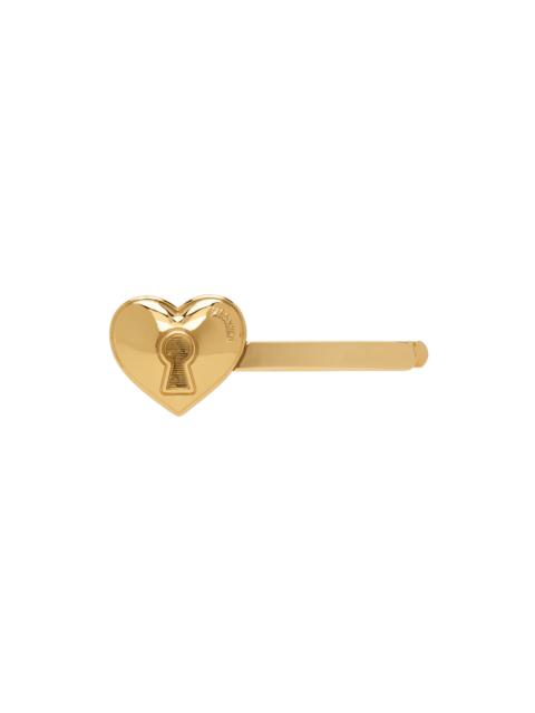 Moschino Gold Heart Lock Hair Clip