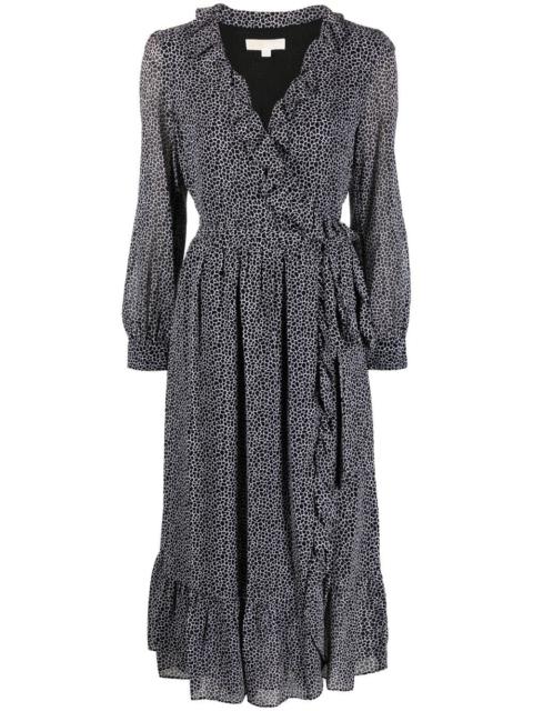 MICHAEL KORS ruffle-trim belted dress