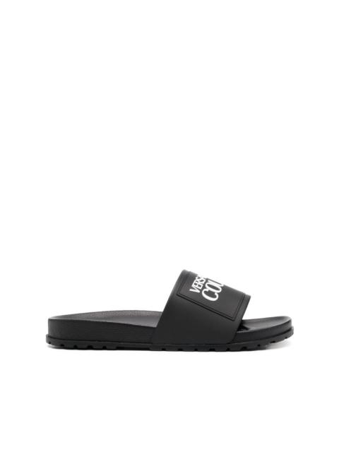VERSACE JEANS COUTURE embossed-logo rubber slides