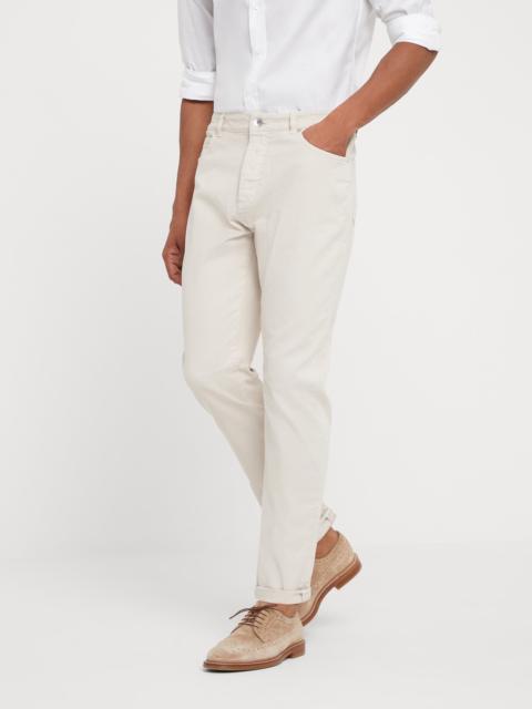 Brunello Cucinelli Garment-dyed comfort denim leisure fit five-pocket trousers