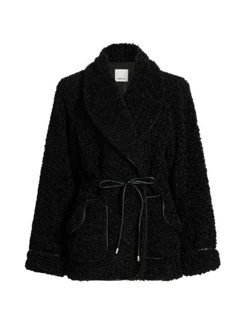 SIMKHAI Women's Kimia Tie-Waist Faux Sherpa Jacket - Black