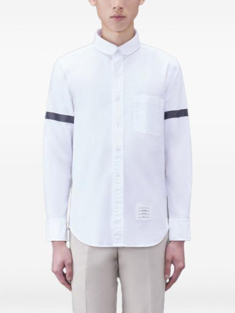 Thom Browne long-sleeve logo-appliqué shirt