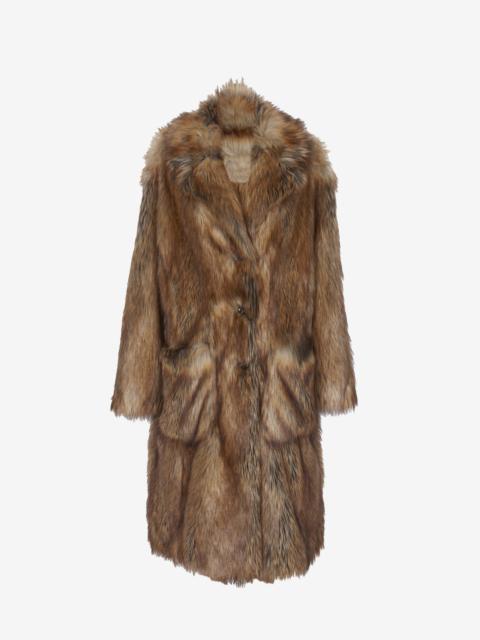 The Frankie Shop Rella Faux Fur Coat - Camel