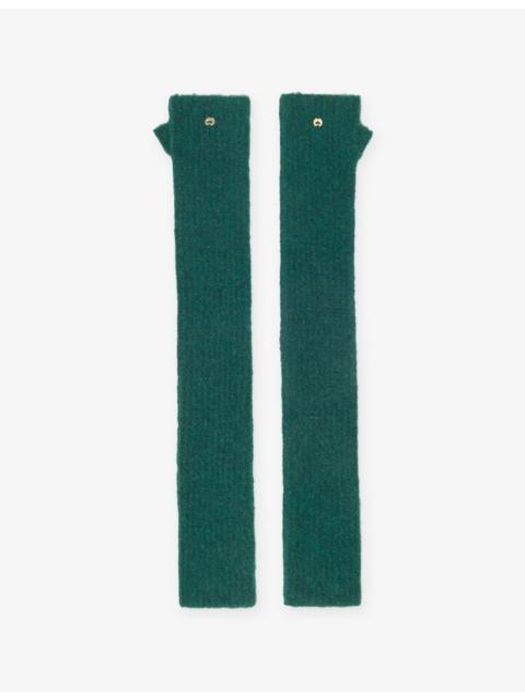 maje Ribbed Hardware-Embellished Yak-Blend Mittens