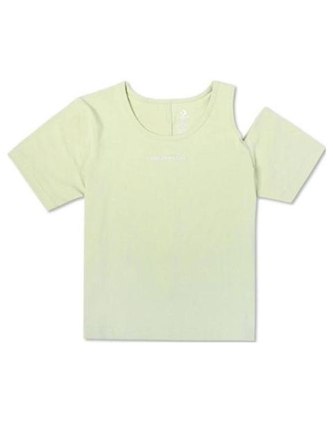Converse (WMNS) Converse Twisted Knits Slim Asymmetrical T-Shirt 'Green' 10023192-A03