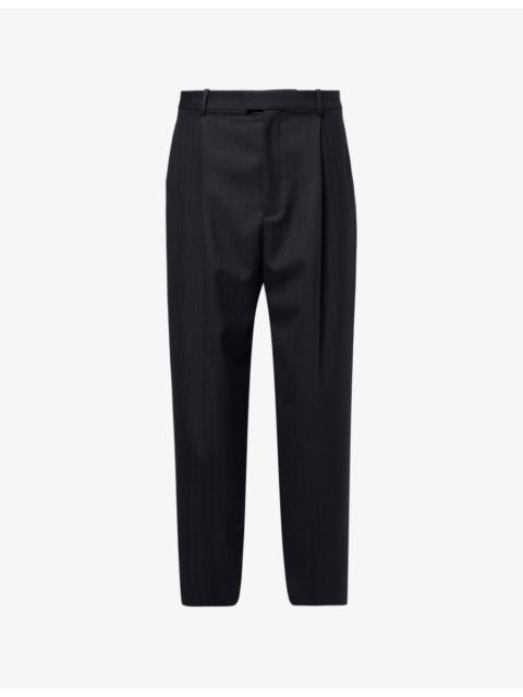 Bottega Veneta Pleated two-slip-pockets wide-leg relaxed-fit wool trousers