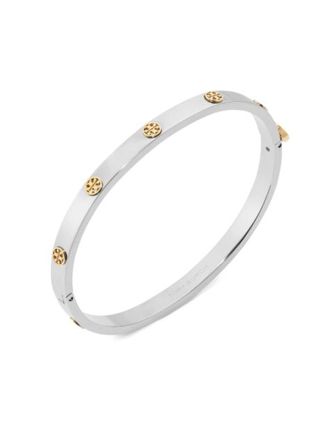TORY BURCH Women's Icon Stainless Steel Logo Bangle - Silver Gold