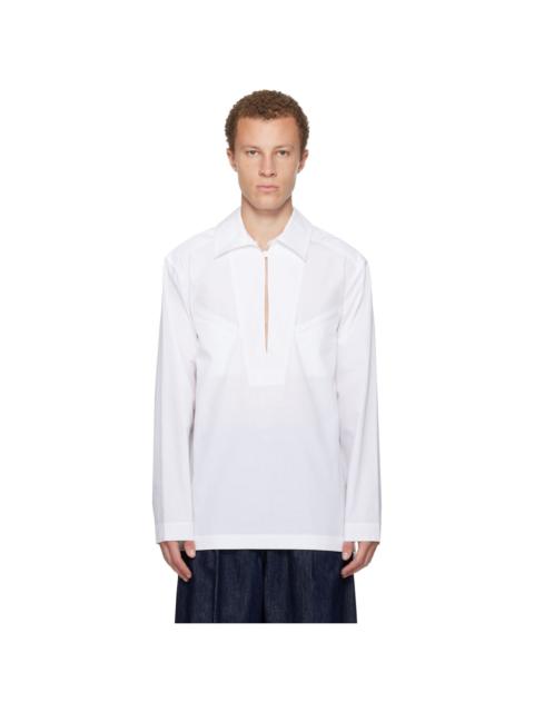 Dries Van Noten White Keyhole Shirt