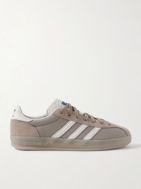adidas Originals Gazelle Indoor Pro suede and leather-trimmed mesh sneakers Mushroom