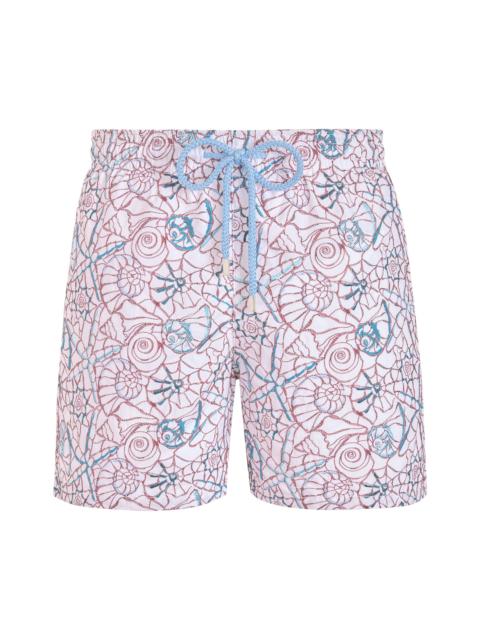 Vilebrequin Men's Noumea Sea Embroidered Swim Trunks - Blanc