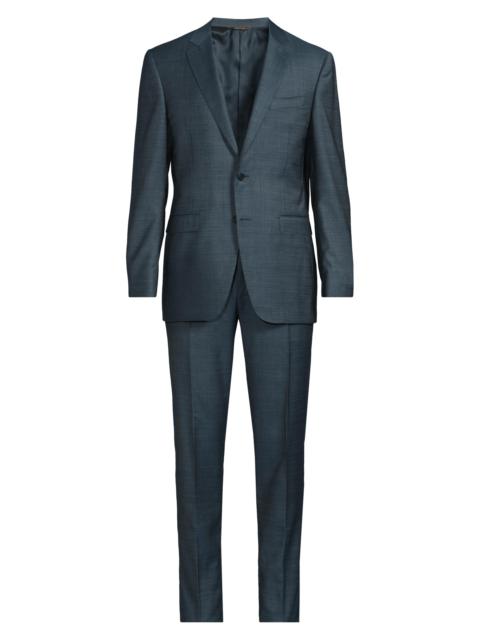Canali Men's Milano Notch Lapel Wool Trim-Fit Suit - Green