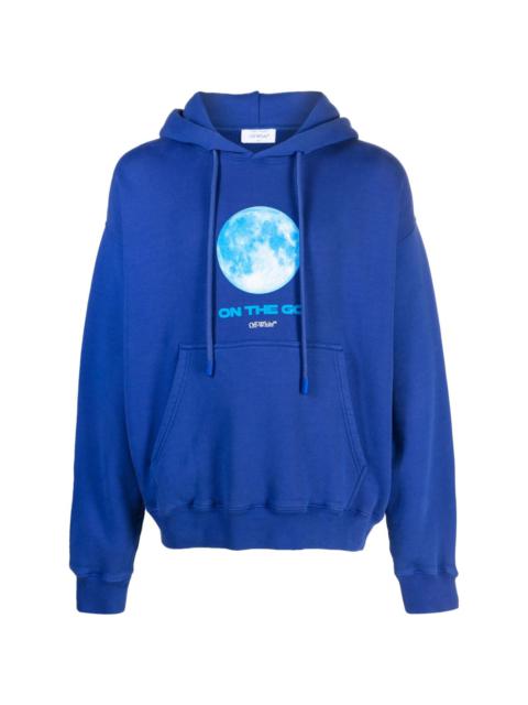 moon-print organic-cotton hoodie