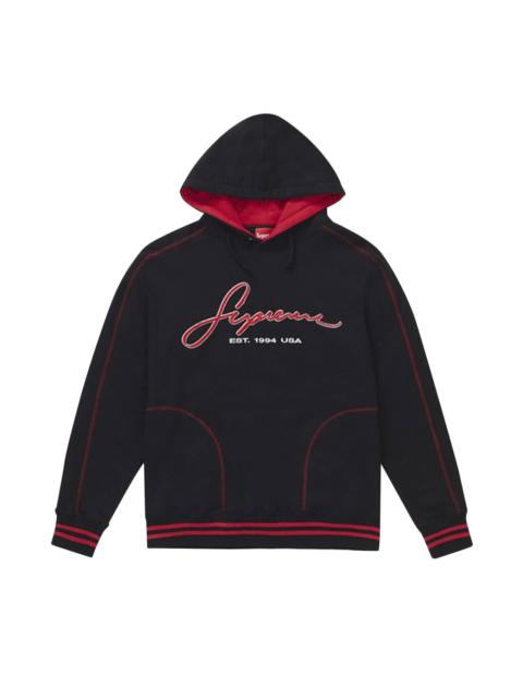 Supreme Supreme Contrast Embroidered Hooded Sweatshirt 'Black'