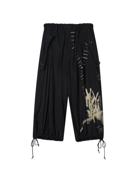 Y's drawstring printed trousers