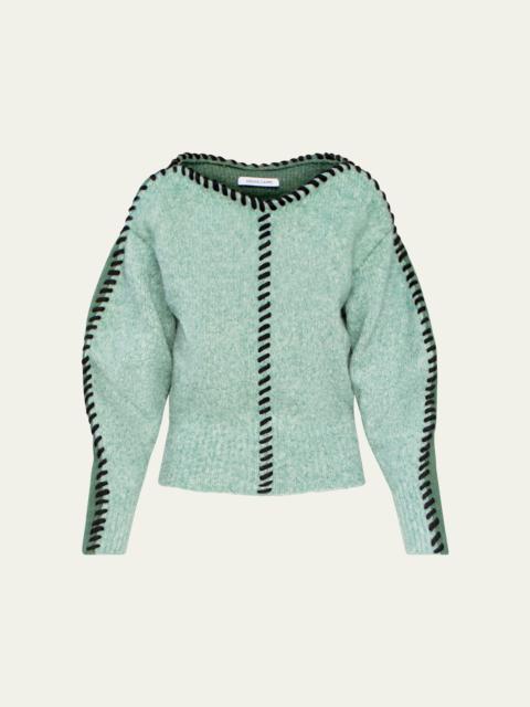 AISLING CAMPS Whip Stitch Wool Cropped Pullover