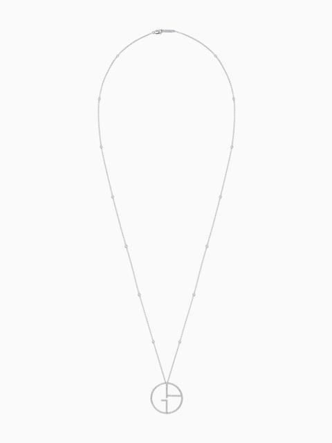 GIORGIO ARMANI 18K WHITE-GOLD, DIAMOND BORGONUOVO NECKLACE