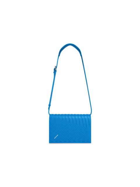 BALENCIAGA Men's Car Flap Bag With Strap  in Blue