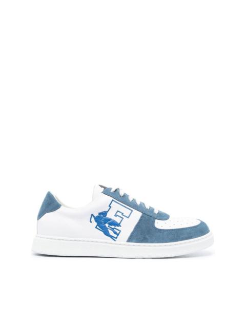 logo-print panelled sneakers