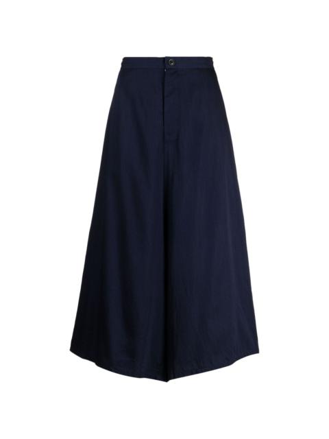 Y's mid-rise button-fastening cropped trousers
