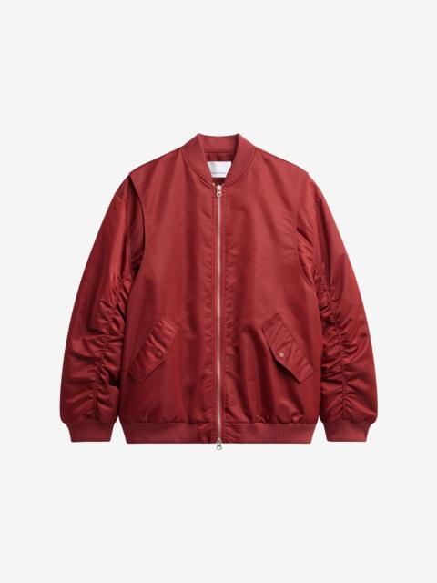 The Frankie Shop Stellan Faux Shearling Oversized Bomber Jacket - Red