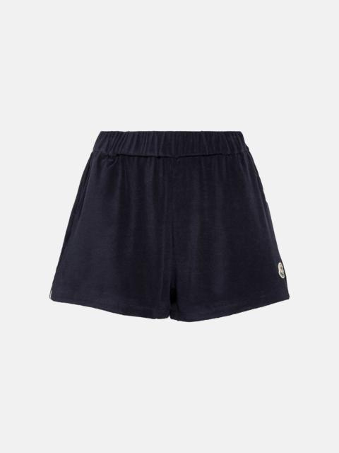 High-rise terry shorts