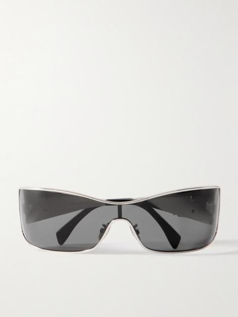 CELINE Rectangular-frame Silver-tone Sunglasses