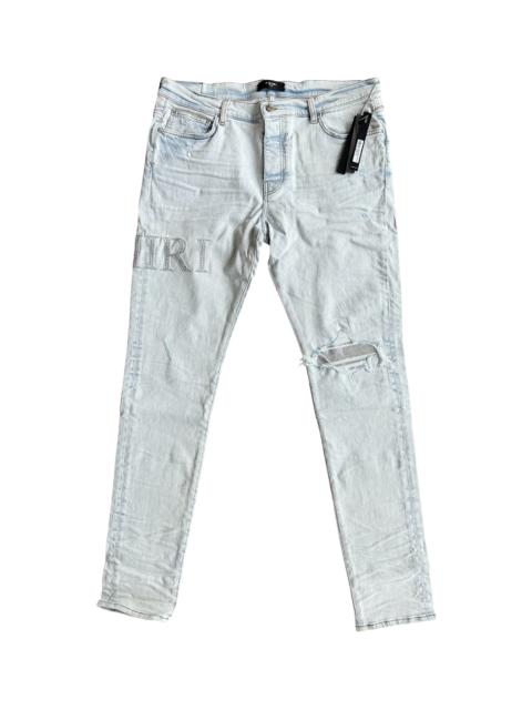 AMIRI Crystal Applique Logo Jeans "Bleached Indigo" PF23MDS015 496