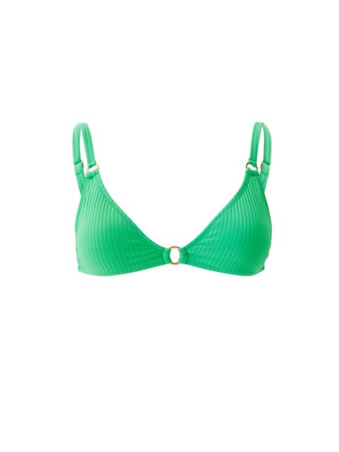 MELISSA ODABASH MONTENEGRO GREEN RIBBED BIKINI TOP