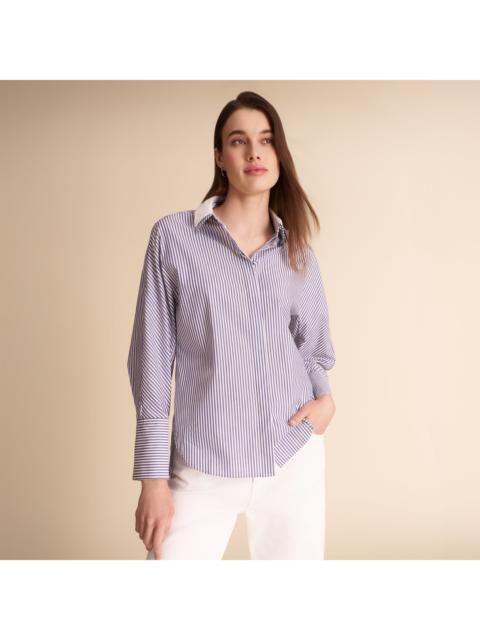 M.M.LaFleur Virginia Double Collar Shirt - Striped Poplin
