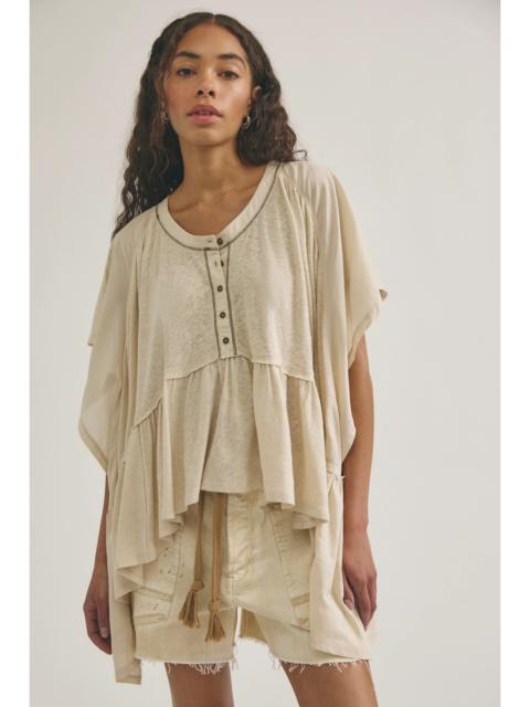 FREE PEOPLE We The Free Daisy Chain Cotton-Linen Henley