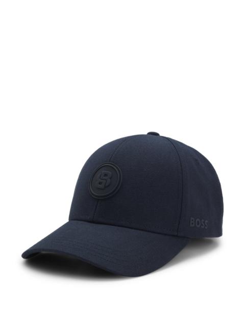 BOSS COTTON-CANVAS CAP WITH DOUBLE B MONOGRAM BADGE