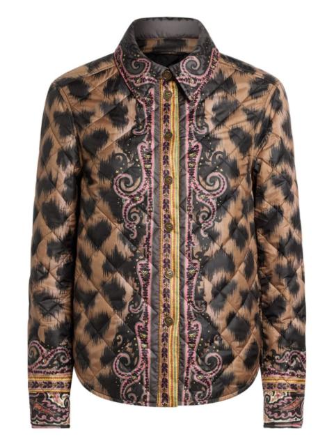 Etro animal-print quilted overshirt