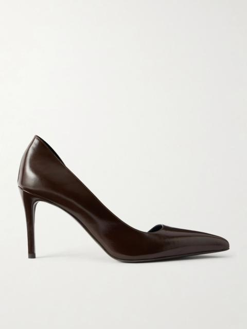 KHAITE Jett D'Orsay leather pumps Brown