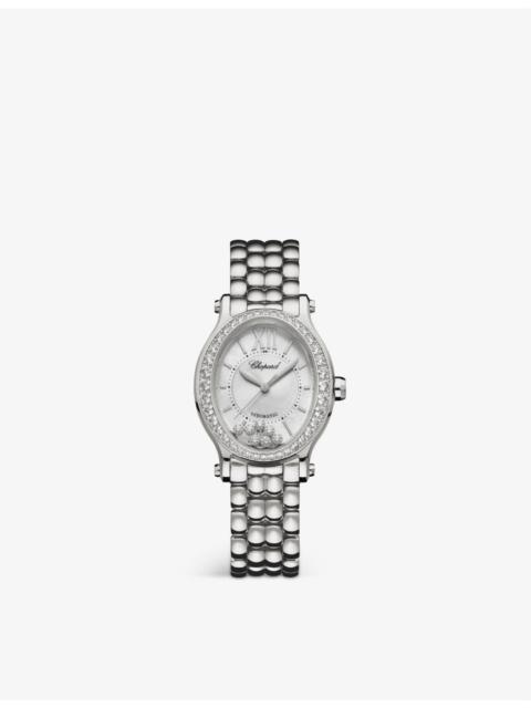 Chopard 278602-3004 Happy Sport Oval stainless steel and diamond watch