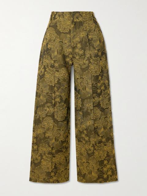 DESTREE Yoshitomo Embroidered Woven Straight-leg Pants