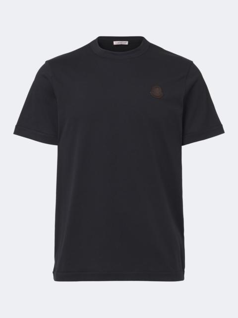 Moncler Leather-trimmed cotton jersey T-shirt