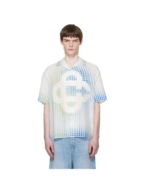 CASABLANCA White Pills Cuban Collar Short Sleeve Shirt