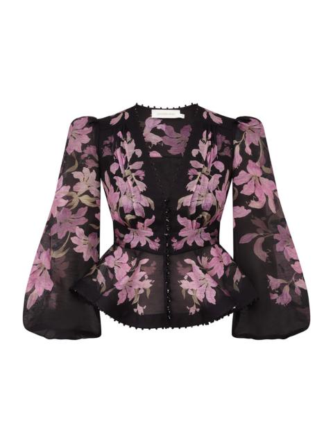 Zimmermann DAWNING V-NECK BEADED BLOUSE