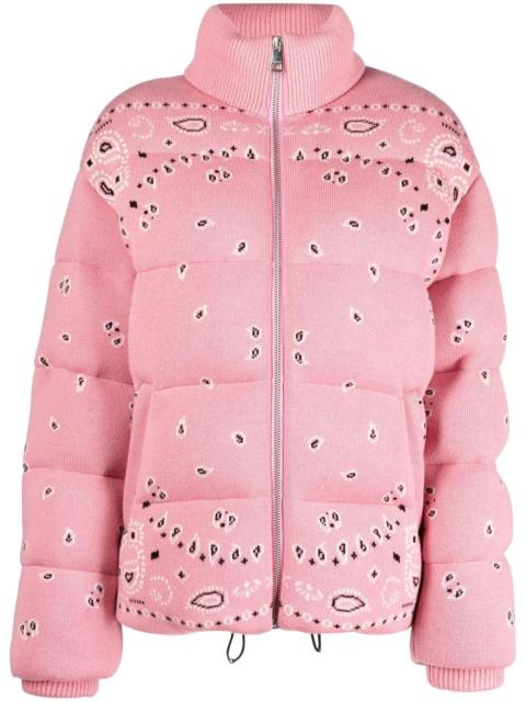 Bandana jacquard puffer jacket