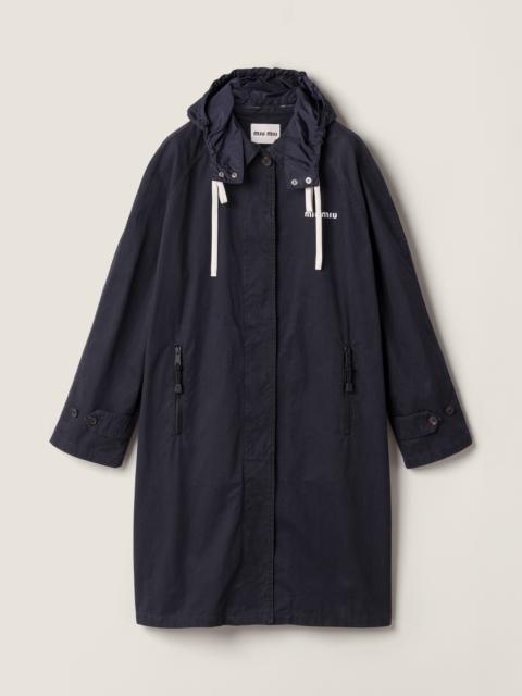 Miu Miu Single-breasted washed gabardine coat