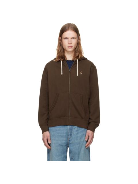 Polo Ralph Lauren Brown Fleece Full-Zip Hoodie