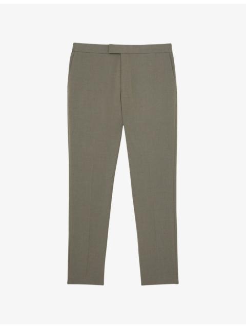 REISS Found pressed-crease straight-leg stretch-woven trousers