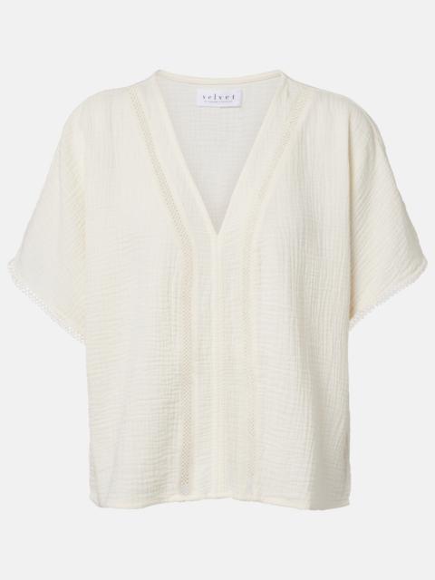 velvet Verna cotton gauze top