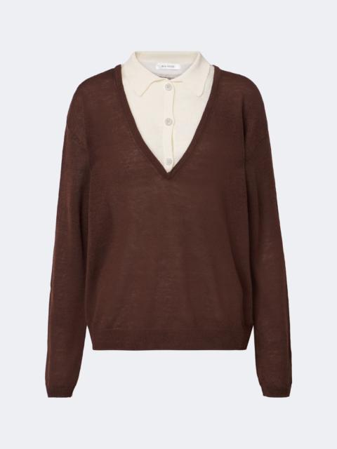 AYA MUSE Eirae paneled linen-blend sweater